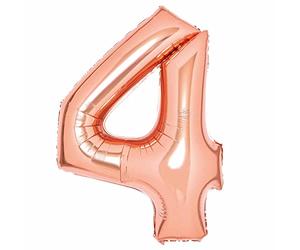Amscan 9913087 - Rose Gold Number 4 Large Foil Balloon - 25" x 35"