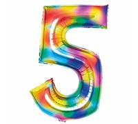 Amscan 9913128 Large Number Bright Rainbow 5