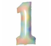 Amscan 9913134 Large Number Pastel Rainbow 1