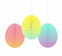 amscan 9913242 Amscan - Easter Egg Ombre Pastel Hanging Party Decorations - 3 Pack