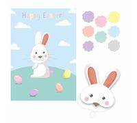 amscan 9913245 Amscan - Pin The Tail on The Easter Bunny Party Game with 1x Mask 8X Stickers and Game Board