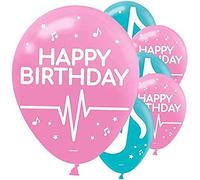 amscan 9913869 - Internet Famous Party Blue & Pink 11" Latex Balloons - 6 Pack, Multicoloured