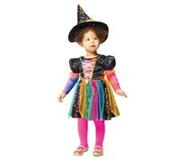 Amscan 9914801 Childs Rainbow Shine Witch Fancy Dress Halloween Costume Toddlers Girls Outfit (2-3 Years)
