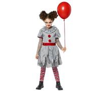 Amscan 9914923 Childs Bad Clown Fancy Dress Halloween Costume Circus Horror Scary Girls Kids (8-10 Years)