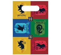 Amscan 9915081 - Harry Potter Hogwarts Houses Kids Birthday Paper Party Loot Bags - 8 Pack