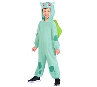 amscan 9915118 - Unisex Kids Official Pokémon Bulbasaur Jumpsuit Fancy Dress Costume Age: 3-4 Yrs, Blue/Green