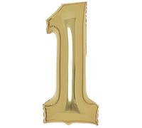 Amscan 9915179 Large Number White Gold 1