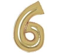 Amscan 9915184 Large Number White Gold 6