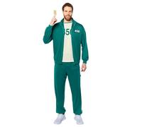 amscan 9915284 - Unisex Adults Official Squid Game Player 456 Green Tracksuit Fancy Dress Costume Size: X-Small