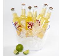 Amscan 9915337 Premium Re-usable Clear Plastic Beer Wine & Champagne Bottle Cooler Ice Bucket, 27 x 20 x 20cm