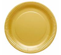 Amscan 9915400-214-66 - Gold Eco-Friendly Recyclable Paper Party Plates - 8 Pack