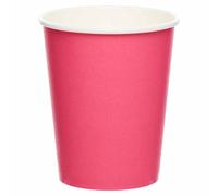 Amscan 9915403-202-66 - Bright Pink Eco-Friendly Recyclable Paper Party Cups - 8 Pack