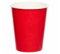 Amscan 9915403-203-66 - Fiesta Red Eco-Friendly Recyclable Paper Party Cups - 8 Pack