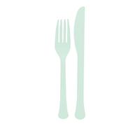 Amscan 9915411-211 - Pastel Blue Eco-Friendly Re-usable Dishwasher Safe Mixed Cutlery - 24 Pack
