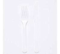 Amscan 9915411-217 - White Eco-Friendly Re-usable Dishwasher Safe Mixed Cutlery - 24 Pack