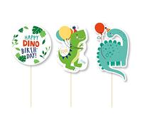 Amscan 9915520 - Dino-Mite Dinosaur Kids Birthday Party Cake Toppers - 3 Pack