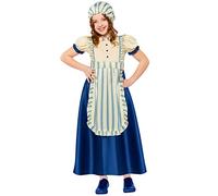 amscan 9916071 - Kids Curriculum Stripe Victorian Girl Deluxe Historical Costume Age: 10-12 Years