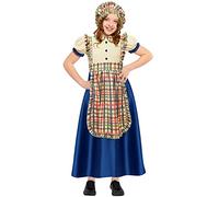Amscan 9916075 Kids Curriculum Checked Victorian Girl Deluxe Historical Costume, Multicoloured, 10-12 Years
