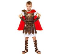 Amscan 9916077 Boys Curriculum Gladiator Warrior Deluxe Historical Costume, Red, 6-8 Years