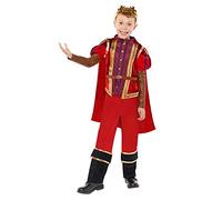 Amscan 9916101 Red Boys Curriculum Tudor King Deluxe Historical Costume, 6-8 Years