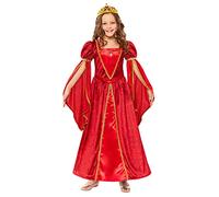 Amscan 9916104 Red Girls Curriculum Tudor Queen Deluxe Historical Costume, 4-6 Years