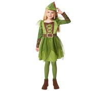 amscan 9916804 - Girls World Book Day Peter Pan Dress Costume Kids Fancy Dress Costume with Hat Age: 6-8 Yrs