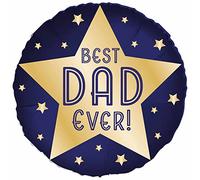 amscan 9917133 - Round Shape Father's Day "BEST DAD EVER" Foil Party Balloon
