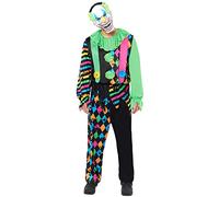 amscan 9917865 Mens Halloween Funhouse Horror Clown Fancy Dress Costume, Multi, Medium