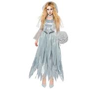 amscan 9917925 Women's Halloween Zombie Ghost Bride Fancy Dress Costume, Multi, Size: 12-14