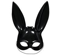 amscan 9918082 - Adults Black Half-face Bunny Mask Fancy Dress Party
