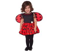 amscan 9918188 999672 - Girls Lady Bug Fancy Dress Costume with Wings Age: 3-4 Yrs