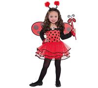 amscan 9918194 997655 Kids Ballerina Ladybird Bug Girls Costume, Red (Age 6-8 Years)