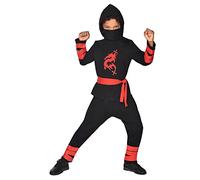 Amscan 9918197 - Unisex Kids Ninja Warrior Costume in Black Age: 10-12 Years