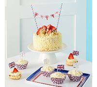 Amscan 9918302 King Charles III Coronation Street Party Kit Platter, Cupcake Set & Cake Bunting, Cartoon