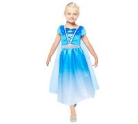 amscan 9918359 - Girls Blue Ice Princess Dress with Cape Kids Fancy Dress Costume Age: 4-6 Yrs
