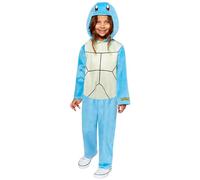 amscan 9918505 - Unisex Kids Official Pokémon Squirtle Hooded Jumpsuit Fancy Dress Costume Age: 10-12 Yrs
