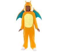 amscan 9918507 - Unisex Kids Official Pokémon Charizard Hooded Jumpsuit Fancy Dress Costume Age: 4-6 Yrs