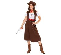 amscan 9918998 Women's World Book Day Western Cowgirl Adults Fancy Dress Costume (UK Dress 10-12)