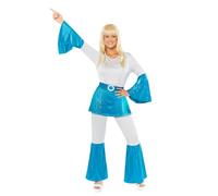 amscan 9919011 - Women's 1970's Pop Disco Dancer Adults Fancy Dress Costume Size: UK Dress 12-14