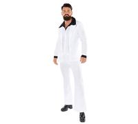 Amscan 9919035 - Men's 1970's Black & White Disco Suit Adults Fancy Dress Costume Size: Medium