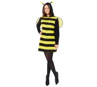 amscan 9919071 Adults Bee Fleece Dress Ladies Fancy Dress Costume (UK Dress 10-12)