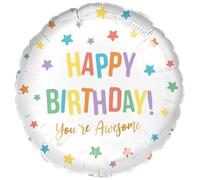 Amscan 9919473 - Bright Happy Birthday Round Foil Balloon - 18"