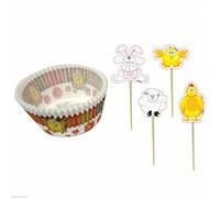 Amscan 996315 - Easter Cupcake Cases & Picks Bunnies Sheep & Chicks - 100 Pack