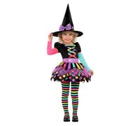 amscan 997909 Child Girls Miss Matched Witch Fancy Dress Halloween Costume (2-3 Years)