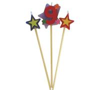 Amscan 9Th Birthday Pick Candles Set (Pack Of 3) Red/blue/yellow (One Size)