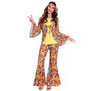 Amscan Adult Ladies Hippy Woman Costume, Multi-Coloured