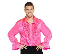 amscan Adult Mens Satin Pink Disco Shirt Size Small