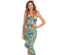 amscan Adult Womens Floral Hawaiian Fancy Dress Costume