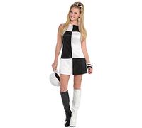 Amscan - Adults 1960's Black & White MOD Girl with Funglasses Fancy Dress Costume Sizes: 8-16