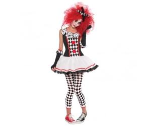 amscan - Adults Halloween Harlequin Honey Clown Ladies Fancy Dress Costume Size: 12-20